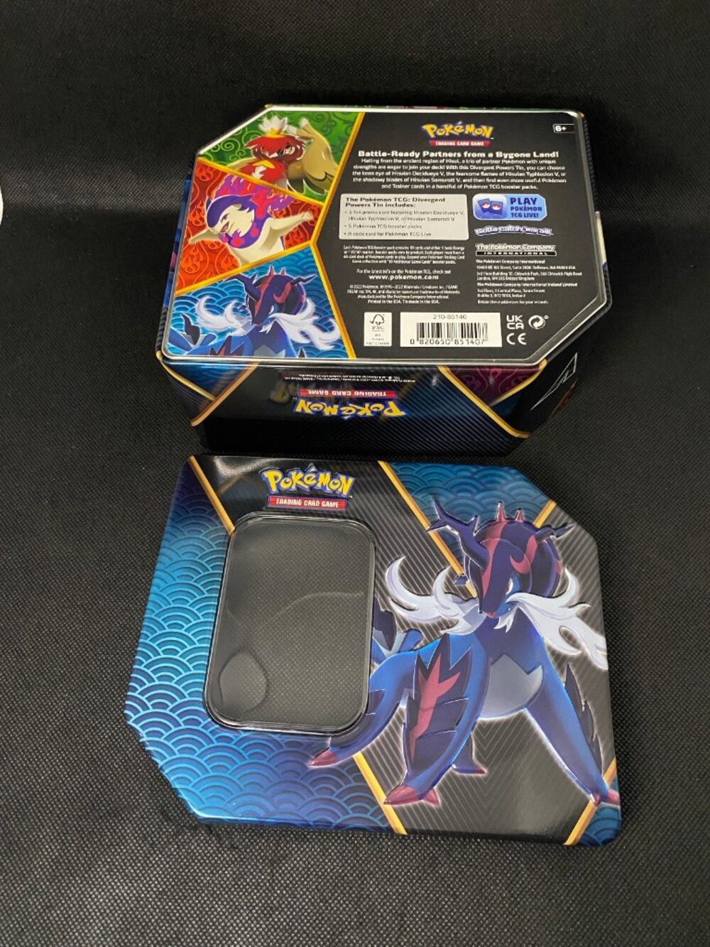 Hisuian Samurott Empty Pokemon Divergent Powers Tin Storage Container